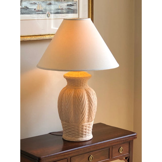 Mid-Century Palm Beach Regency Style Plaster Table Lamp For Sale - Image 10 of 13
