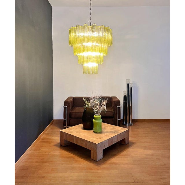 Large Vintage Green Murano Glass Tiered Chandelier, 1990s For Sale - Image 11 of 18