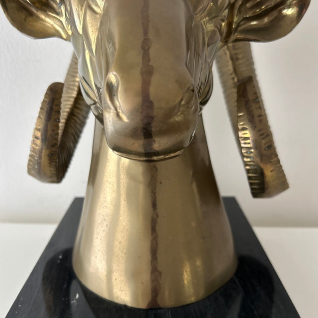 Vintage Mid Century Bronze Ram on Marble Base For Sale - Image 12 of 12
