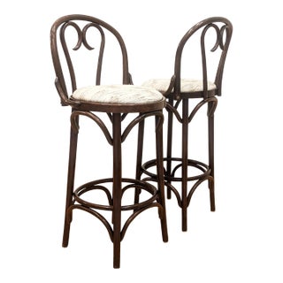 Thonet Bentwood Bar Stools - Sweetheart Style For Sale