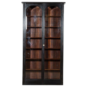 Large English Mahogany Glazed Bookcase, 1890