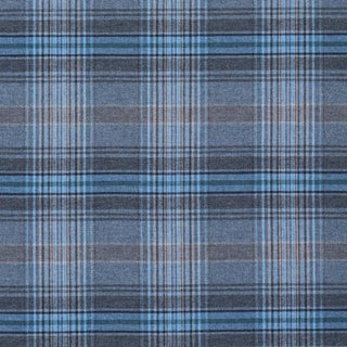 Schumacher Campbell Plaid Fabric In Indigo For Sale