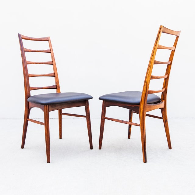 1960s Rare Danish Modern "Lis" Dining Chairs in Rosewood & Leather by Niels Koefoed For Sale - Image 9 of 18