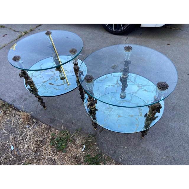 1940s Hollywood Regency Goran of Belgium End Table Set of Two Unmarked For Sale - Image 12 of 12