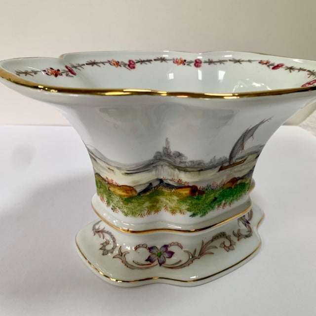 Ceramic Early 20th Century Dresden Hand Painted Porcelain Jardinière With Exotic Figural Scenes For Sale - Image 7 of 18