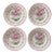 Early 19th Century Set of Four (4) Pink English Chanticleer Fondeville England 6 3/8” Plates For Sale