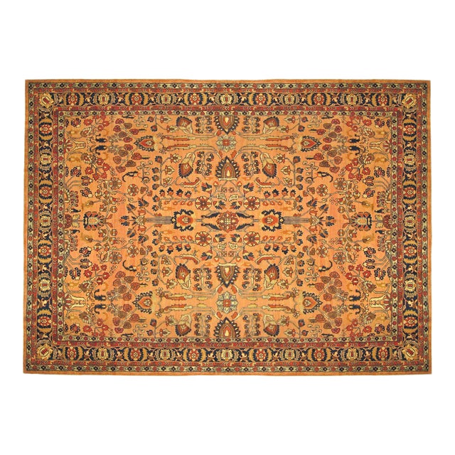 1910 Antique Persian Lilihan Oriental Rug, in Room Size, with Floral Elements For Sale