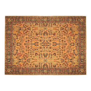 1910 Antique Persian Lilihan Oriental Rug, in Room Size, with Floral Elements
