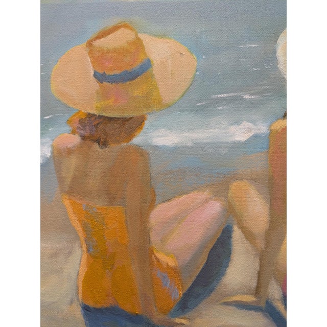Two Sun Hats - Ladeis at the Beach in the Summer Sun For Sale - Image 4 of 5
