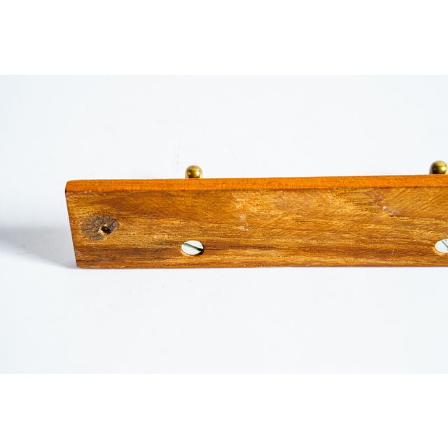 1950s Vintage Wall Hooks on Wood, 1950s For Sale - Image 5 of 6