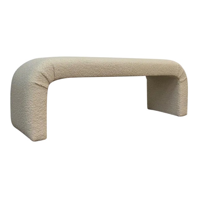 Custom Made Waterfall Bench in Sherpa For Sale