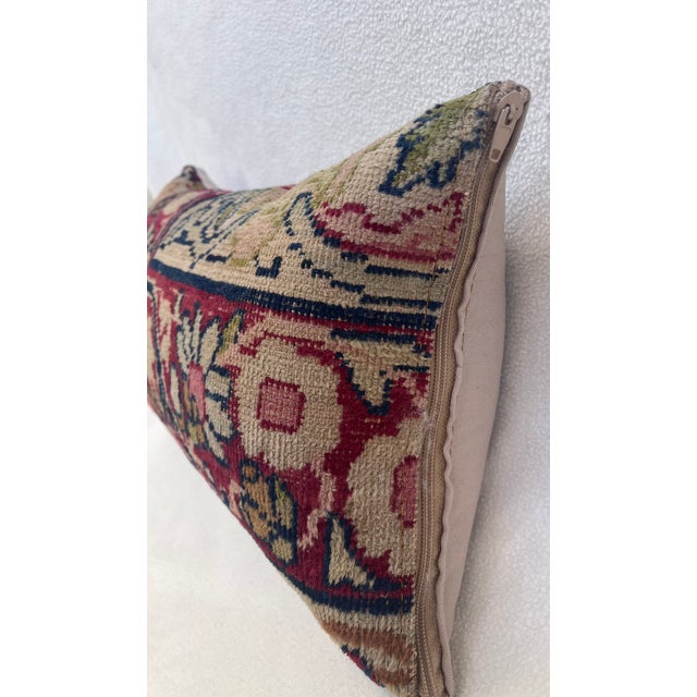 Late 19th Century Pillow With Antique Kirman Rug For Sale - Image 5 of 6
