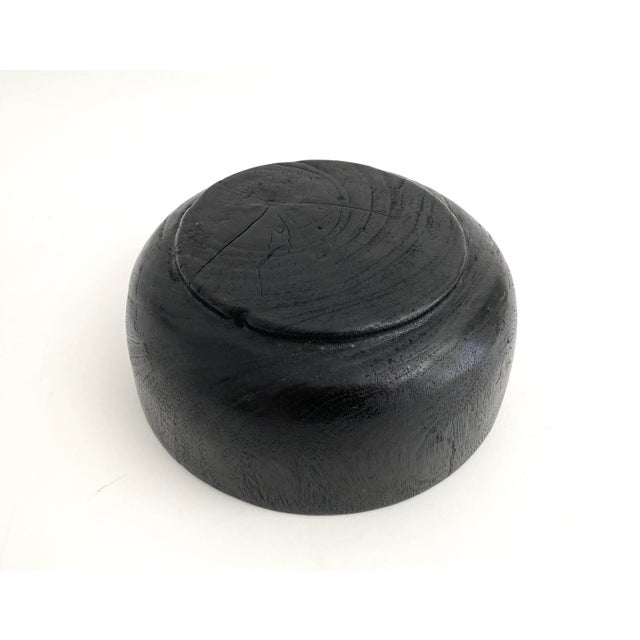 Late 20th Century Ebonized Wood Artisan Crafted Bowl For Sale - Image 5 of 7