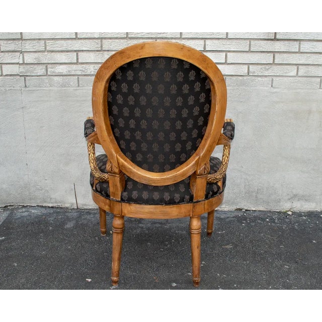 Mid 20th Century Regency Style Desk Chair Newly Upholstered & Restored For Sale - Image 4 of 7