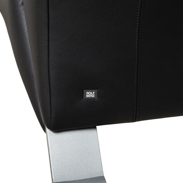 Black 322 2-Seater Sofa in Black Leather from Rolf Benz For Sale - Image 8 of 12