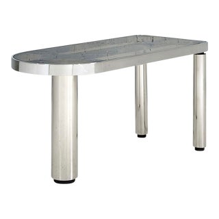 Chrome Writing Desk Attributed to Karl Springer, 1970 For Sale