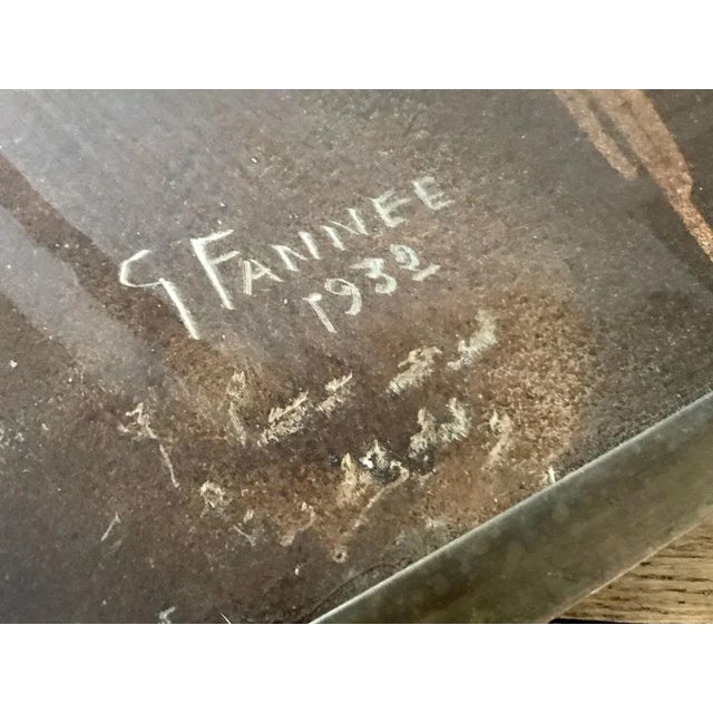 Bauhaus G. Fannee, Far East Landscape, 1932, Painting on Mirror For Sale - Image 3 of 4