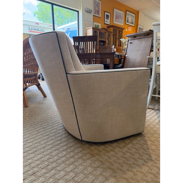 A. Rudin A. Rudin Model 712 Contemporary Upholstered Swivel Club Chair For Sale - Image 4 of 8