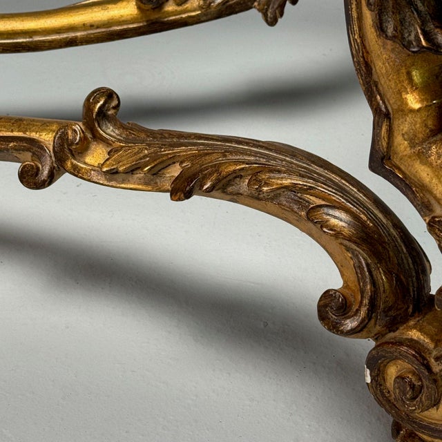 Gold Hollywood Regency, Coffee Table, Gilt Wood, Gold Leaf, Glass, Italy, 1960s For Sale - Image 8 of 12