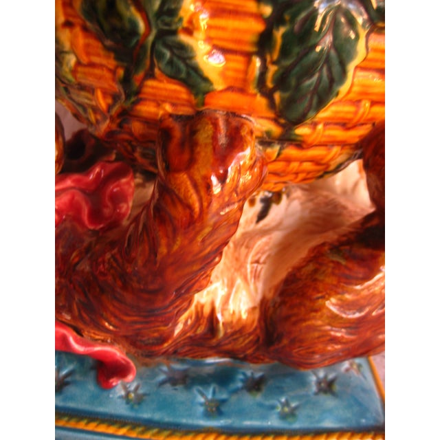Mid 19th Century Cat and Bowl Minton Majolica Jardiniere For Sale - Image 9 of 12