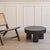 Round Coffee Table with Cylindrical Legs in Black Stained Wood For Sale - Image 6 of 7