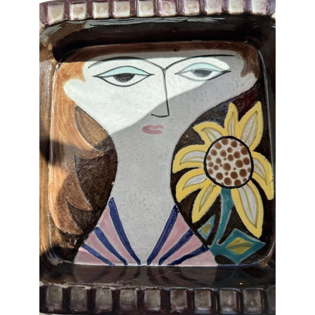 Mid-Century Modern Face Illustration Ceramic Bowl by Mari Simmulson for Upsala Ekeby, Sweden, 1960s For Sale - Image 3 of 7