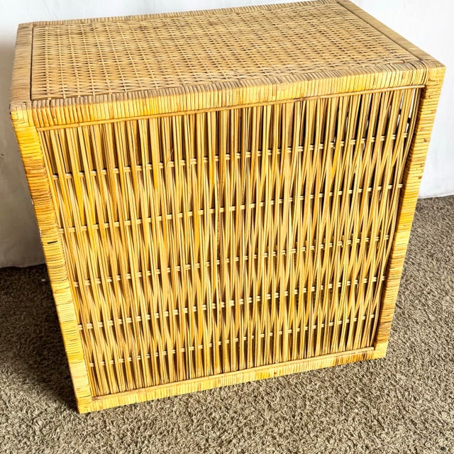 Wood Late 20th Century Boho Chic Wicker Cabinet/Sideboard For Sale - Image 7 of 7