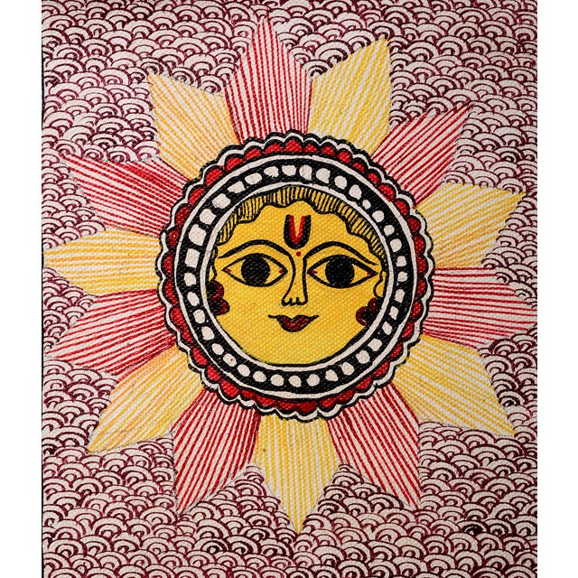 Celebrate the beauty of traditional Indian folk art with this exquisite hand-painted Madhubani painting by Mamta Devi, a...