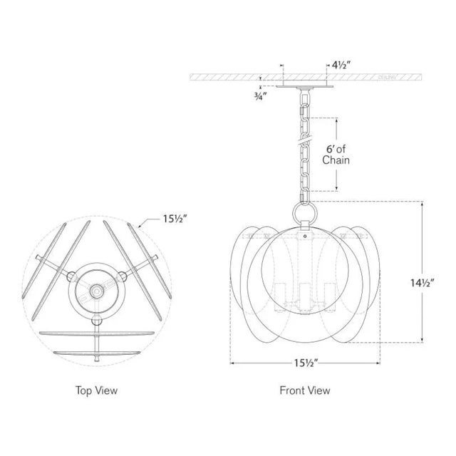 Modern AERIN for Visual Comfort Signature Loire Petite Chandelier in Gild with White Strie Glass For Sale - Image 3 of 3