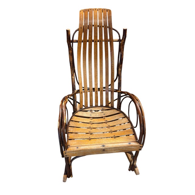 Traditional Late 20th Century Hickory Bentwood Rocking Chair For Sale - Image 3 of 8