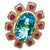 Bochic "Orient" Natural African Ruby, Blue Topaz & Diamond Ring Set 18K Gold & Silver For Sale - Image 15 of 18