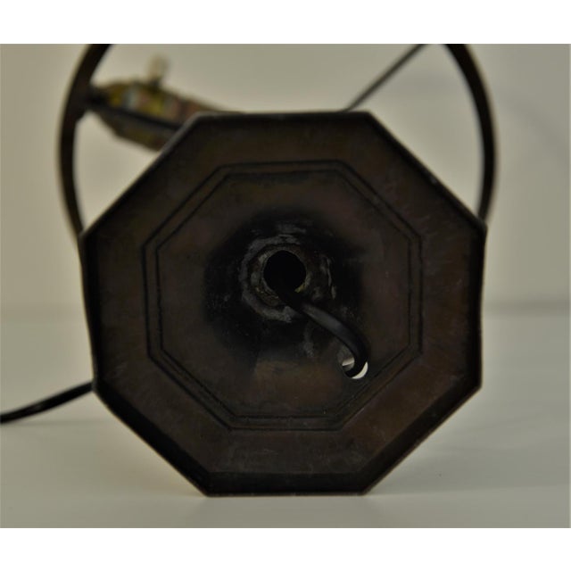 Copper Swedish Grace Copper and Hand Blown Glass Table Lamp, 1920s For Sale - Image 8 of 10