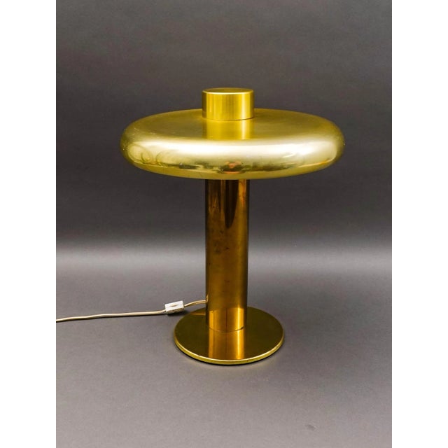 Pierre Cardin Pierre Cardin Style Vintage Modernist Brass Table Desk Lamp For Sale - Image 4 of 10