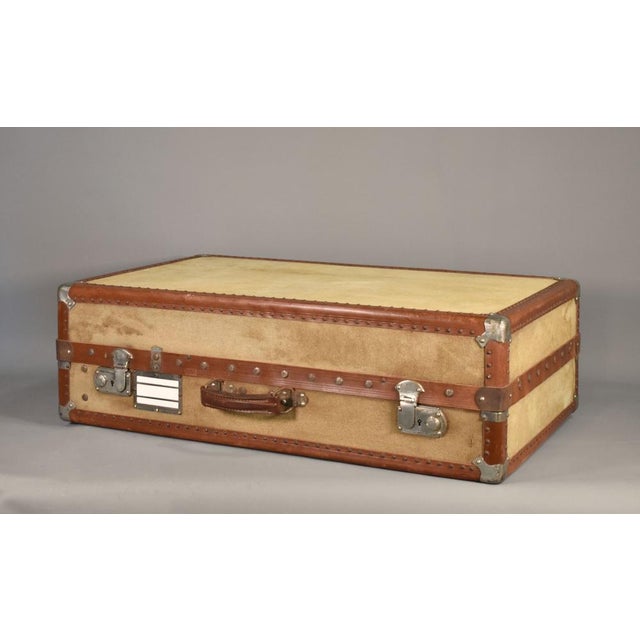 1920s French Antique Steamer Trunk Suitcase, 1920s For Sale - Image 5 of 16