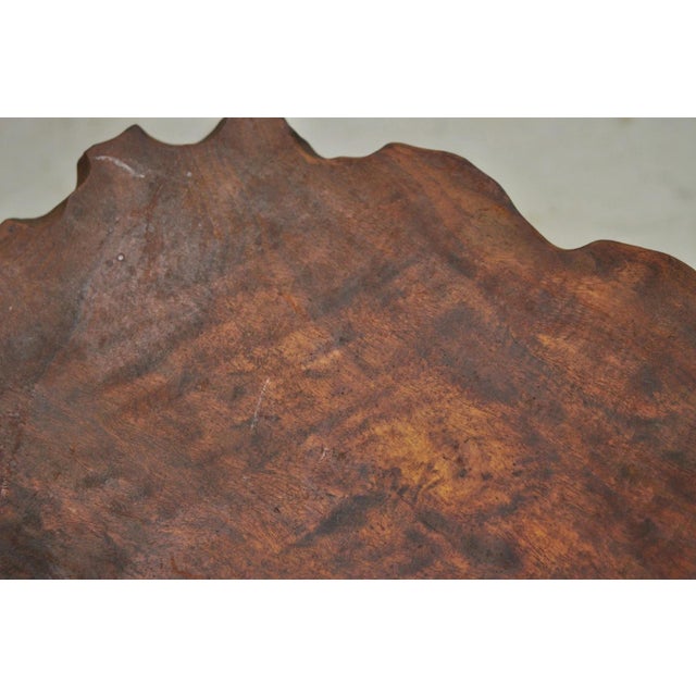 Vintage Mid Century Modern Live Edge 2 Tier Walnut Plant Stand Side Table For Sale - Image 11 of 16