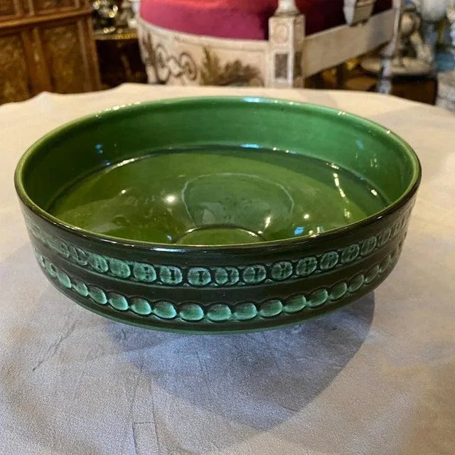 Mid-Century Modern 1970s Mid-Century Modern Ceramic Bowl on a Plate by Ernestine Salerno For Sale - Image 3 of 10