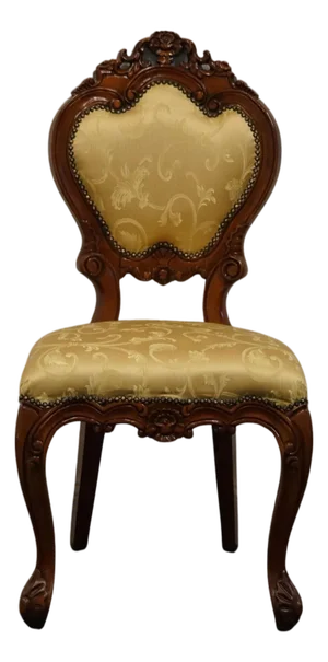 Vintage Antique Traditional Rococo Style Carved Accent Side Chair