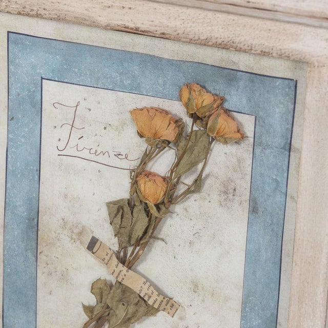 Large Italian Oak Frame Containing Pressed Flowers and Herbs, 1980s For Sale - Image 4 of 16