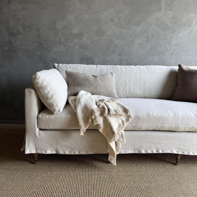 Not Yet Made - Made To Order Rudin Slip Covered Stone Washed Linen Sofa With Down Cushions For Sale - Image 5 of 8