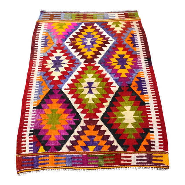 1960s Turkish Handmade Kilim Rug For Sale