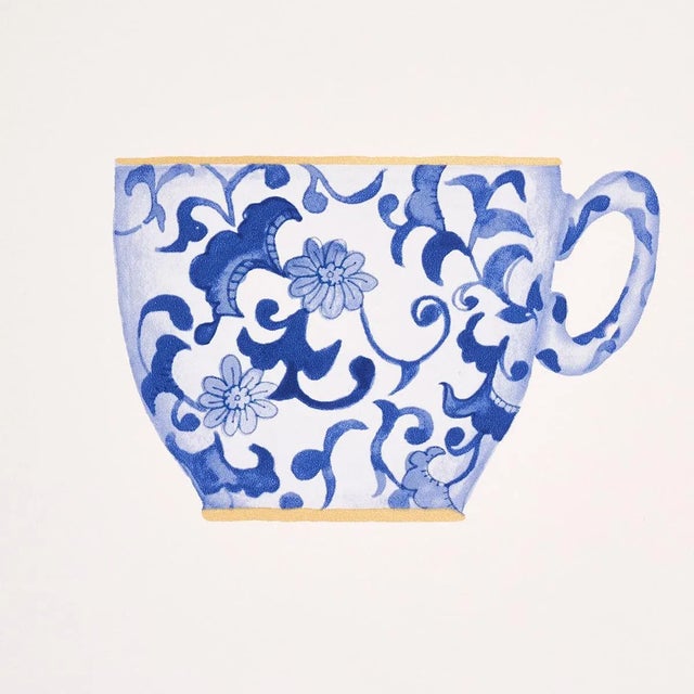 Not Yet Made - Made To Order Sample - Schumacher Onie's Teacups Wallpaper in Porcelain For Sale - Image 5 of 7