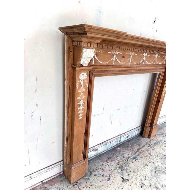 English Pine Mantle in the Adam's Style For Sale - Image 10 of 12