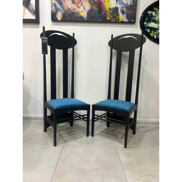 Modern Argyle Chairs by C.R. Mackintosh for Cassina, 1970s, Set of 2 For Sale - Image 3 of 12