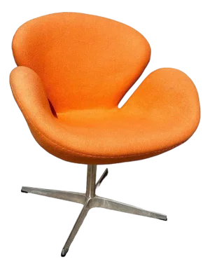 Punmkin Orange Swan Chair in the Style of Arne Jacobsen