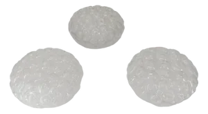 3-Ceiling Lights in Pressed White Glass with Molded Snails Motifs, Set of 3