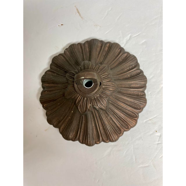 Antique Bronze and Beveled Glass Pendant For Sale - Image 12 of 12