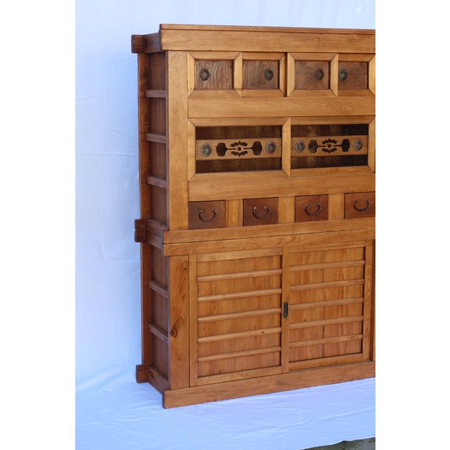 A beautifully preserved antique Japanese Mizuya Tansu, or kitchen chest, dating to the late Meiji / early Taisho era...