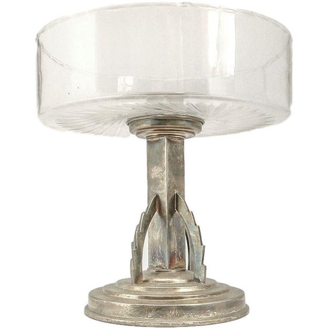 Metal Art Deco Futurist Fruit Plate from Lviv, Poland, 1930s For Sale - Image 7 of 7