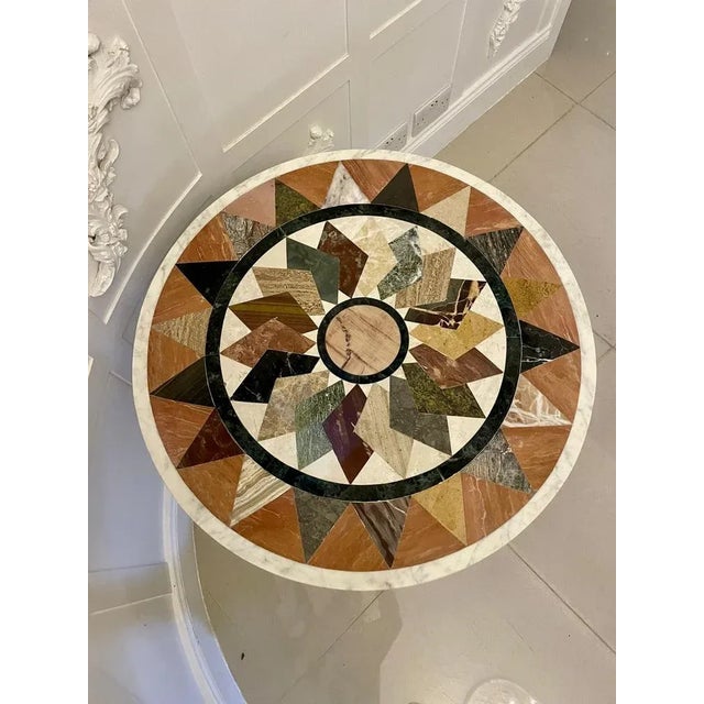 Victorian Circular Centre Table with Marble Top, 1860s For Sale - Image 3 of 9