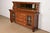 Art Deco Antique Arts & Crafts Carved Oak Sideboard or Bar Cabinet With Stained Glass Doors, Newly Refinished For Sale - Image 3 of 15